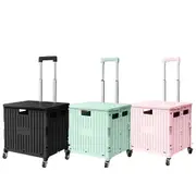 Foldable Grocery Shopping Trolley with 360 Degree Wheels and Lid