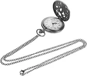 [FOMIYES] 1Pc Vintage Hollow out Pocket Watch with Quartz Movement Elegant Antique Design present for Special Occasions for Professionals Restricted Environments Durable