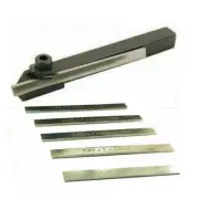 Mini Lathe Parting Clamp Type Tool Cut Off Holder with 6 Pcs HSS Blades 8 mm