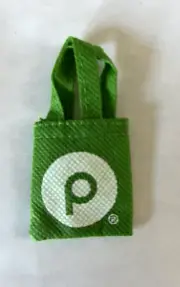1 Green Shopping Bag Tote Doll Accessories Mini Canvas TOTE BAG Purse Initial P