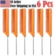 Rat Tail Comb 8" Brown Stainless Steel Pin Tail Comb Fine Barber US (6pcs)