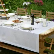 $160 New VILLEROY & BOCH "LA CLASSICA" White 100% LINEN SQUARE Tablecloth 70x70"