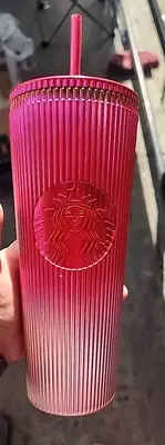 2024 New Starbucks Candy Cane Ombre Stripe Gradient Tumbler Cold Cup Holiday!!❄️