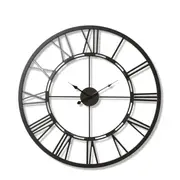 [James Lane] Kingston Wall Clock Black Round - 70cm