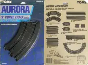 2 PC 1986 TOMY AFX HO Slot Car 1/8 Section 9" Curves CARDED 8624 GREAT to Have!