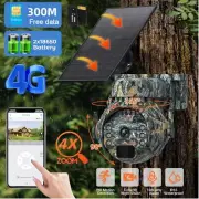 Solar 4G LTE Cellular Hunting Trail Camera Wildlife Game +SIM Card &32GB Storage