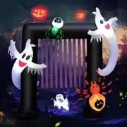 Costway 2.2m Halloween Inflatables LED Archway Ghost Waterproof Halloween Props Outdoor Garden Party Decor