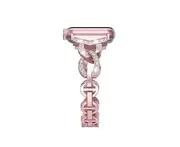 Metal Strap with 8-shaped Shiny Strap Steel Strap for Apple Watch 5 4 3 2 1-Pink