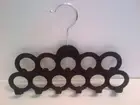 12 Scarf Tie Belt Circle Velvet Home Storage Closet Organiser Hanger 11 RingHook