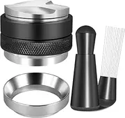 Espresso Accessories Kit, Coffee Distributor and Tamper Leveler, WDT Tool and Dosing Funnel Set Fits 58 mm Espresso Machines and Portafilters (58mm)