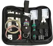 Labymos Guitar Repag Tools Maintenance Tool Kit String Organizer Stainless Steel Ruler Guitars Picks Repag Tools Bag for Guitar Ukulele