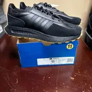 Adidas Mens Black RETROPY E5 HR1422 Lace Up Athletic Running Shoes Size US 11 12