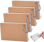 DOITOOL 4 Pcs Ruled Index Cards with Rings Double Sided Flash Cards for Studying with Lined Pages for Vocabulary Building and Note Taking