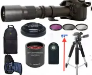 ZOOM LENS 500-1000MM + BACKPACK +57" TRIPOD +REMOTE FOR NIKON D3400 D5100 D3100