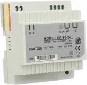 TOUISEDGI DR60-24 60W Single Output 24V Din Rail Power Supply AC/DC Switching Power Supply for Lighting Equipment Industrial Control Security Monitoring