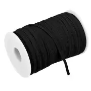 Flat Elastic Band for Sewing 1/8" x 109 Yards Black Stretch Strap Roll