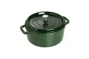 Staub 28cm 6.7L Cast Iron Round Cocotte Pot w Lid Induction Cookware Basil Green