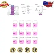 Thick Glass Beaker Set - 12x150ml Low Form with Double Scale Graduations