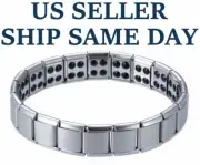 NEW Magnetic Bracelet Silver Men's Titanium Therapy Arthritis Health Pain Relief