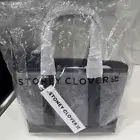 Stoney Clover Lane Gray Wool Navy Vegan Leather Mini Tote Bag
