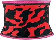Back Support Belt Stretchy Adjustable Abdominal Support Band Red And Black Camouflage Waist Trainer Waist Back Brace Protector