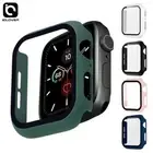 2 Pack Full Cover Screen Protector Glass Case For Apple Watch Series 7 41/45mm