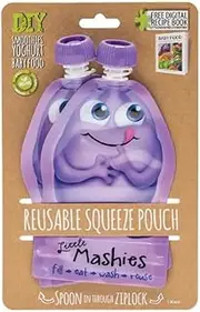 Little Mashies Reusable Squeeze Pouch 2 Pack, Purple, 2 Count