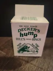 Antique Vintage DECKER'S HUMP HILL'S Hog rings clips in original full box