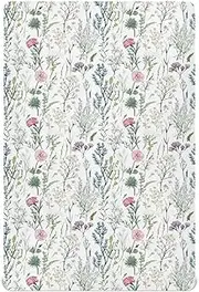 Fitted Crib Sheets for Toddler Nursery Soft Breathable Nursery Bed Sheet for Standard Size Crib Mattress 39x27in Florals Carnation Cactus Thyme