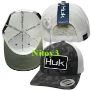Huk Running Lakes Camo Trucker Baseball Cap-Hat-Volcanic Ash Men One Size