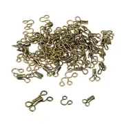 50pcs Sewing Hooks and Eyes Closure for Bra Trousers Skirt Dress Bronze