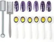 Nail 3D Cats Eyes Magnet Plate Wand Board Stick Magic DIY Art Manicure Tool 8 Pcs