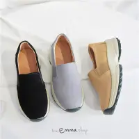 在飛比找蝦皮購物優惠-EmmaShop艾購物-正韓同步上新-復古休閒真皮厚底懶人鞋