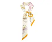 S29 Orange Flower Scarf Tie Hairband Thin Style Fashion Shawl Versatile Hair Scarves and Wraps Headscarf for Women