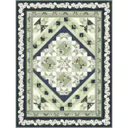 Quilt Kit - Garden Grace 55" X 73" Blue And Sage Garden Theme Throw Quilt T&B