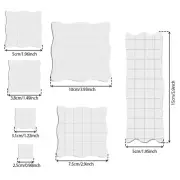 7Pcs Acrylic Stamp Blocks Set with Grid Lines Wave Edge Clear Stamping qiqUy .t