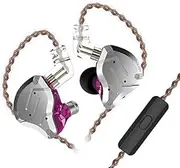 [KZ] ZS10 Pro in Ear Headset 4BA+ 1DD Hybrid 10 Units HiFi Bass Earbuds Sports Noise Cancelling Earphones (with mic, Purple)