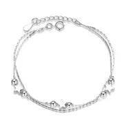 2PCS Copper Jewelry Fashion Woman DIY Beaded Bracelet Retro Simple Bracelet