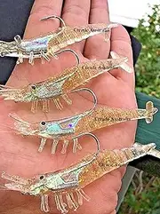 Generic 4 x Australia Prawn Fishing Bait Lures Flathead Barra Jew Bass Bream Cod