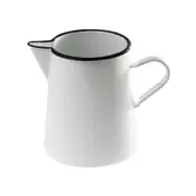 Urban Style Enamelware 1L Pitcher w/ Black Rim - Premium White