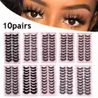 10 Pairs 3D Fake Eyelashes Long Thick Natural False Eye Lashes Mink Makeup Set #