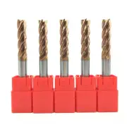 5Pc HRC55 10mm * 75L CNC Carbide End Mill Drill Bit 4 Fulte Tungsten Mill Cutter