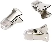 ONLYKXY 30 Pieces 20x6mm Silver Metal Small Clip, DIY Non-Slip Sweater Alligator Clamps Flat Mouth Clip ID Badge Holders Lanyards Clothing Glasses Accessories
