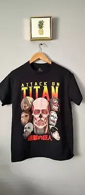 Mens Attack on Titan Graphic T Shirts Short Sleeves Size Medium New black