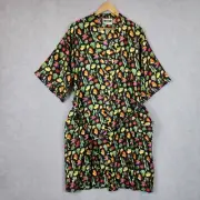 Vintage Stoney Creek Dressing Gown Robe Unisex Size Large Quirky Satin Vegetable