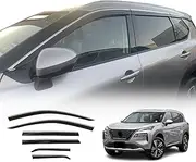 OAD4X4 Weathershields Compatible with Nissan X-Trail T33 2022-Onwards, Stainless Edge Weather Shields Window Visors Wind Deflectors Sun Rain Guard 6PCS Set
