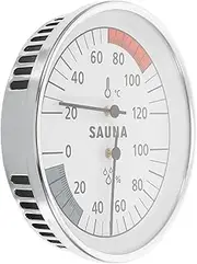 SHINEOFI Accurate Mechanical Sauna Thermometer and Hygrometer with Metal Shell Easy to Mount Indoor Outdoor Temperature and Humidity Monitor for Steam Sauna Accessories No Batteries Needed