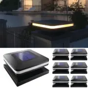 Sunco 6 Pack Solar Post Lights, Outdoor Dusk to Dawn Black Square Solar Power...