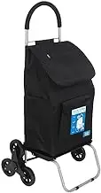 Handy Trolley with Climbing Wheels – 3-in-1 Trolley, Dolly & Bag, Foldable, Lightweight Stainless Steel, 25kg Capacity, Jumbo Carry Bag with 7 Pockets, All-Terrain Rubber Wheels – 40L, 2.7kg