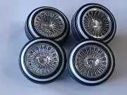 JADA STREETLOW 1/24 SCALE SPOKE WHEELS W/ TIRES FOR REPAIRING 1964 CHEVY IMPALA.